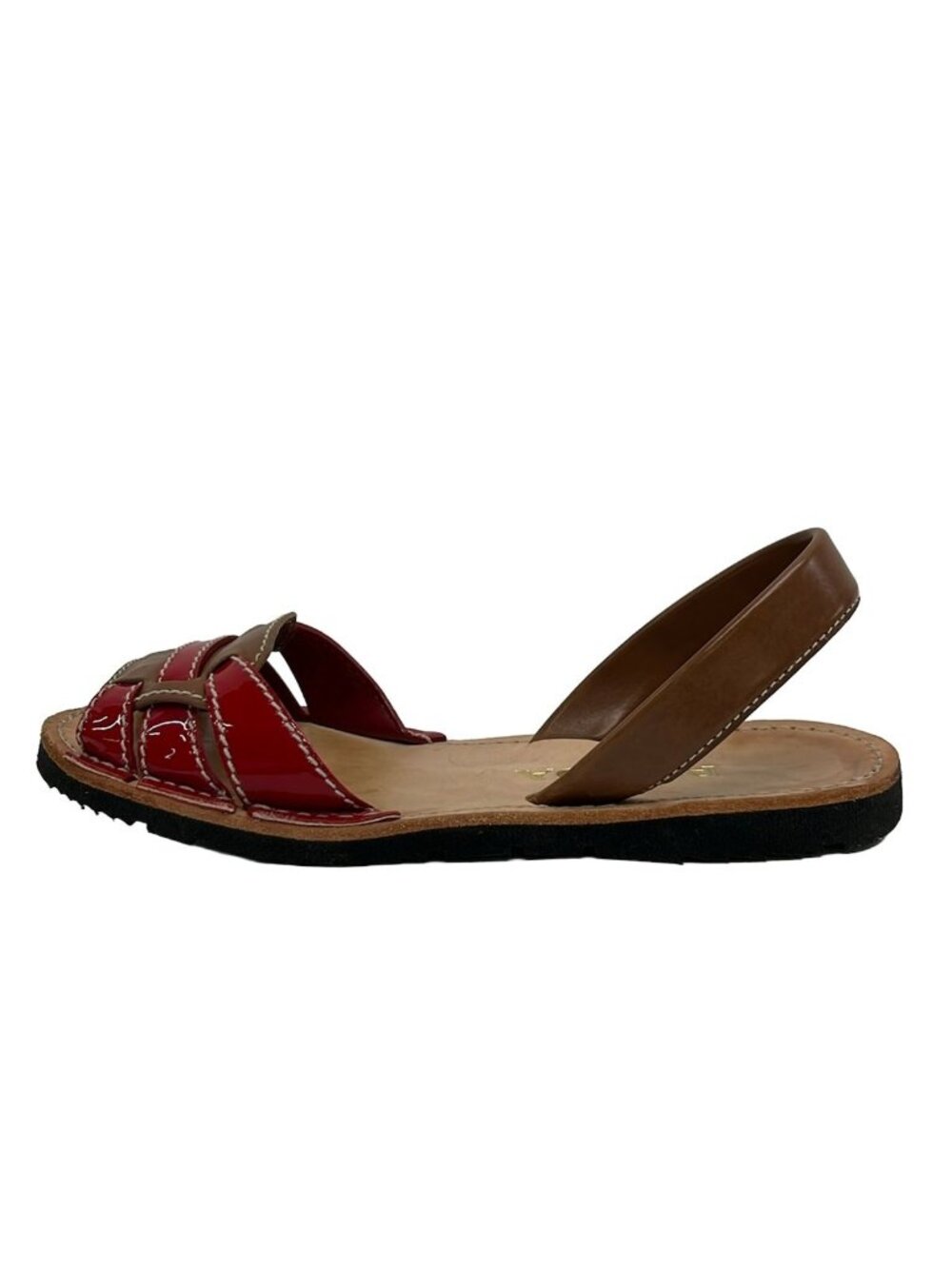 Prada Sandals Brown Red Braided Leather